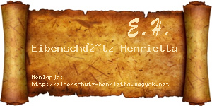 Eibenschütz Henrietta névjegykártya